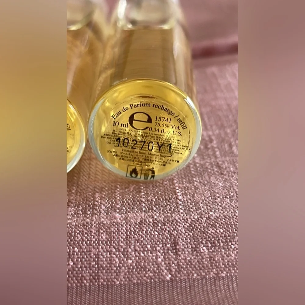 Bulgari Pour Femme Set with TWO Refills - Gold; Vintage Bottle; Gorgeous Scent!